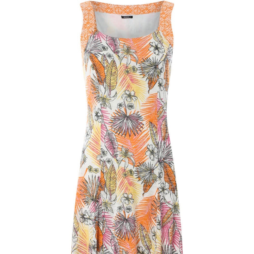 Roman Originals Orange Tropical Burnout Fit and Flare Dress👗